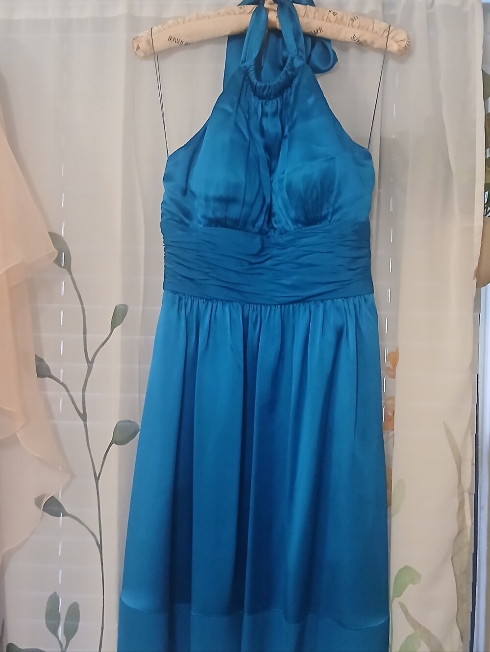 Vintage Y2k Cache Silk Halter Dress